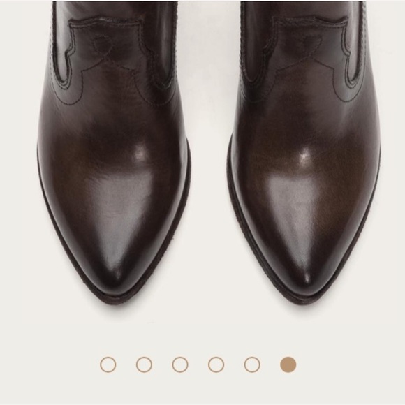 Frye Renee Seam Brown Leather Short Ankle Bootie - Picture 3 of 16